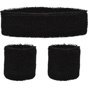Headband and Wristbands Sweatbands Set - Neon 80s Fun Run Team Building Event Fancy Dress Pride Party Accessories Motivational 1980s Gym Sports Running Gymnastics Tennis…