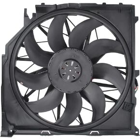 AUTOKAY Radiator Cooling Fan Assembly, Radiator Cooling Fan Brushless Motor 600W for BMW E83 X3 2004-2010 Replace 17113442089