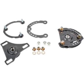 BMR SUSPENSION Caster/Camber Plates, Independent Caster/Camber Adjustment, Aluminum, Gray Anodize, Ford Mustang 2015-17, Kit