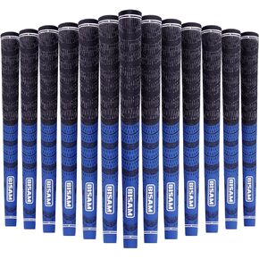 BISAM 3 Cotton Thread Tech, Multi Compound Golf Grips, Midsize, Set of 13 grips, Cross Corded Rubber Technology, Soft Rubber Golf Clubs Grips