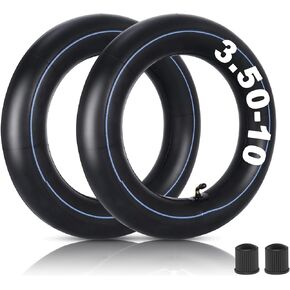 (2-Pack) 3.50-10 Inner Tube Replacement for Moped Scooters Tricycles Roketa IT11 Pit Dirt Bike, TR87 Angled Valve Stem