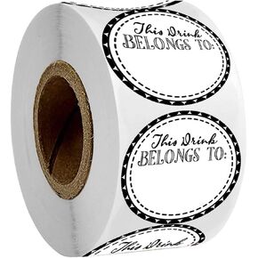 Remarkable Drink Markers This Drink Belongs to Stickers, 2 inch Round Shaped Blank Drink Labels Cup Labels for Drink Party, Wedding, Bridal Shower, Birthday Party Supplies,Cup Marker Sticker(500 Pcs)