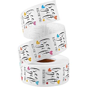 1000 Pieces Free Labels Stickers Just for You Free Stickers 1 Roll Thank You Irregular Shape Present Label Gift Boutique Small Business Handmade Label for Packaging