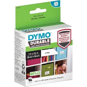 DYMO LW Durable Industrial Labels for LabelWriter Label Printers, White Poly, 2-5/16" x 4", 1 Roll of 300
