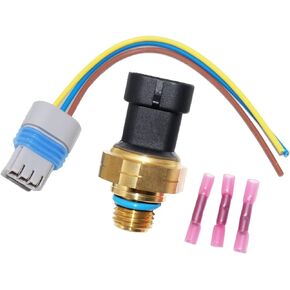 Oil Pressure Sensor 4921511 & Connector Pigtail Plug Compatible with Cummins N14 M11 ISX Dodge Ram 2500 3500 5.9L 24V Engine 1998-2002 5011434AA 4326849 5012991AA 5012991AB 5012991AC 5012991AD