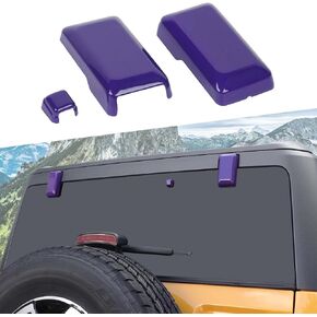 Rear Tail Door Window Hinge & Rear Rain Wiper Nozzle Decorative Cover Trim Compatible with 2021-2024 Ford Bronco(Pink)