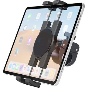 Tablet Holder Mount, Indoor Bike Gym Treadmill Spin Tablet Stand, Clamp Handlebar Mount for Stationary Bicycle, Stroller, Compatible with 4.7"-13" iPad Pro, Mini, Air, iPhone
