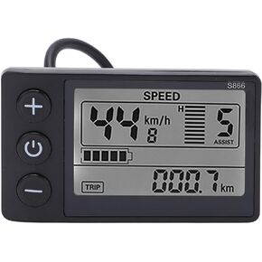 24V 36V 48V Electric Bicycle LCD Display, Waterproof Electric LCD Display Control Panel Power Speed Meter for 22.2mm Electric Bike Handlebar E Bike Scooter Parts
