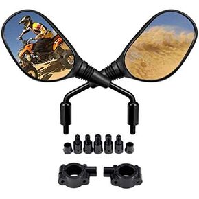 ATV Mirrors Motorcycle Mirrors,360 Degrees Ball-Type Adjustment,7/8" Handlebar Mount,8MM 10MM Threaded Bolt Compatible with Motorcycle Scooter Moped Polaris Sportsman Dirt Bike