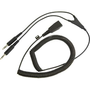 Jabra Coiled Quick Disconnect (QD) PC Cord with 2X 3.5 mm Jack (8734-599)