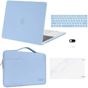 MOSISO Compatible with MacBook Pro 13 inch Case M2 2024, 2023, 2022-2016 A2338 M1 A2251 A2289 A2159 A1989 A1708 A1706, Plastic Hard Case&Bag&Keyboard Skin&Webcam Cover&Screen Protector, Rose Quartz