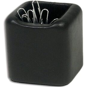 Dacasso Leather Paperclip Holder - Luxury Magnetic Paperclip Holder - Elegant Office Organization & Desk Decor - (Black)