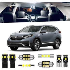 11-Pieces CRV HRV LED Interior Light Kit for Honda CR-V HR-V 2013 2014 2015 2016 2017 2018 2019 2020 2021 White 6000K Interior LED Lighting Package + License Plate Lights, Install Tool