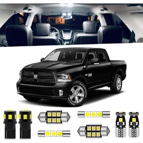 12-Pieces Ram Interior LED Light Kit for Dodge Ram 2009 2010 2011 2012 2013 2014 2015 2016 2017 2018 White 6000K Interior LED Lighting Package + License Plate Lights, Install Tool