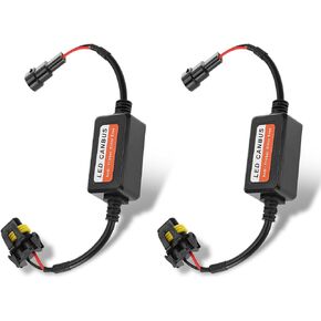 Pack-2 9006/HB4/9012 LED Light Canbus Decoder, High Power LED Light Decoder Driver Adaptor, Error Code Canceler, Car Accessories Anti Flicker Harness for LED Light Systems (Black)