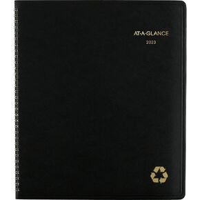 AT-A-GLANCE 2023 Monthly Planner, 13 Month Calendar, 9" x 11", Large, Recycled, Monthly Tabs, Green (70260G60)