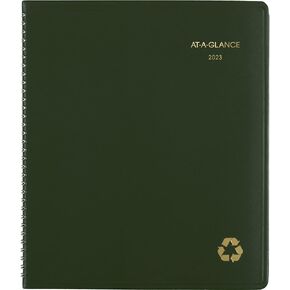 AT-A-GLANCE 2023 Monthly Planner, 13 Month Calendar, 9" x 11", Large, Recycled, Monthly Tabs, Green (70260G60)