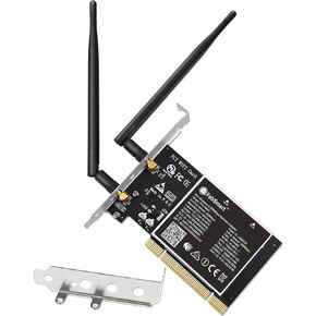 Wireless N Dual Band 600Mbps (2.4GHz 300Mbps or 5GHz 300Mbps) PCI WiFi Adapter for Windows 11, 10, 8.x, 7, XP (32/64bit) and Windows Server Desktop PCs, PCI Interface WiFi Card (PCI-N600)