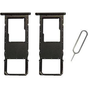 [2pcs Pack] Galaxy A03s Replacement Single SIM Card Tray Holder Parts for Samsung Galaxy A03s SM-A037U 6.5 Inches (Black)