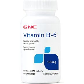 GNC Vitamin B-6 100mg | Supports Healthy Nervous System & Immune System Health | 100 Tablets