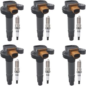 Ignition Coil Pack Iridium Spark Plug Set of 6 UF646 Compatible with Ford Lincoln Expedition Explorer F-150 MKS MKT Navigator 3.5L Turbo