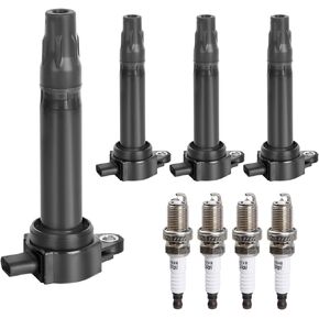 Ignition Coil Pack Spark Plugs fit for 2.4 2.0 L4 Jeep Patriot Compass, Dodge Journey, Dodge Caliber, Dodge Avenger, Chrysler 200, Sebring 2007 2008 2009 2010 2011 2012 2013 2014 2015 2016 2017
