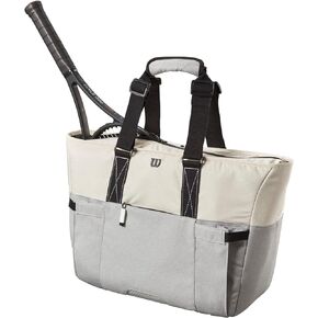 WILSON Lifestyle Tote Tennis Racket Bag - Grey/Blue, Holds up to 2 Rackets