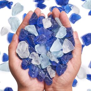 Versatile Frosted Sea Glass Block - 1LB Turquoise Vase fillers, Aquarium Gravels, Sea Glass Decor, Ideal for DIY Crafts, and Home Decor - Perfect for Beach Weddings and More