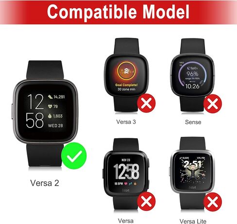 Fintie 8-Pack Case Compatible with Fitbit Versa 2, Slim Lightweight Hard Protective TPU Bumper Cover Compatible with Fitbit Versa 2 Smartwatch (Not Fit for Versa/Lite/SE) in Saudi Arabia