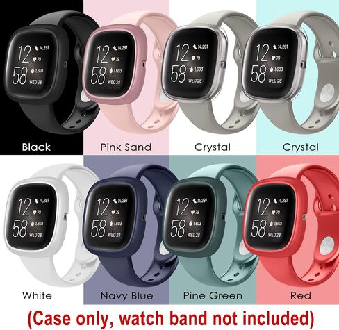 Fintie 8-Pack Case Compatible with Fitbit Versa 2, Slim Lightweight Hard Protective TPU Bumper Cover Compatible with Fitbit Versa 2 Smartwatch (Not Fit for Versa/Lite/SE) in Saudi Arabia