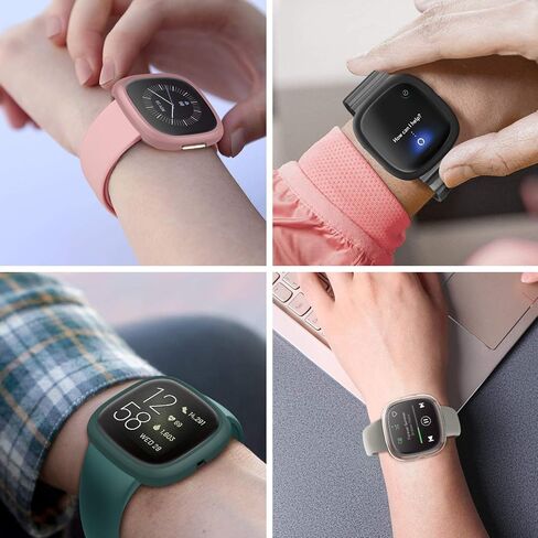 Fintie 8-Pack Case Compatible with Fitbit Versa 2, Slim Lightweight Hard Protective TPU Bumper Cover Compatible with Fitbit Versa 2 Smartwatch (Not Fit for Versa/Lite/SE) in Saudi Arabia