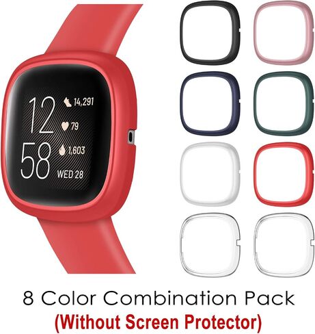 Fintie 8-Pack Case Compatible with Fitbit Versa 2, Slim Lightweight Hard Protective TPU Bumper Cover Compatible with Fitbit Versa 2 Smartwatch (Not Fit for Versa/Lite/SE) in Saudi Arabia