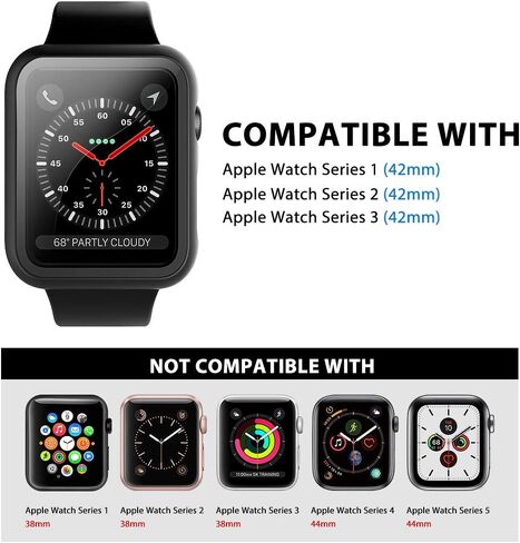 L K 2 Pack Compatible for Apple Watch 44mm SE Series 6 5 4 Case Tempered Glass Screen Protector, Hard PC Protective Case for iWatch 44mm- Black in Kuwait