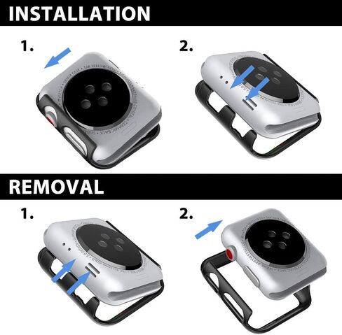 L K 2 Pack Compatible for Apple Watch 44mm SE Series 6 5 4 Case Tempered Glass Screen Protector, Hard PC Protective Case for iWatch 44mm- Black in Kuwait