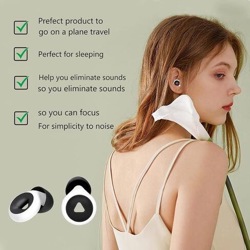 Earplugs for Sleeping Noise Cancelling, Reusable Noise-Reducing Earplugs, Perfect for Sleep, Focus, Noise Sensitivity & Travel, Soft Silicone Hearing Protection Ear Plugs, 26dB Noise Reduction in Saudi Arabia
