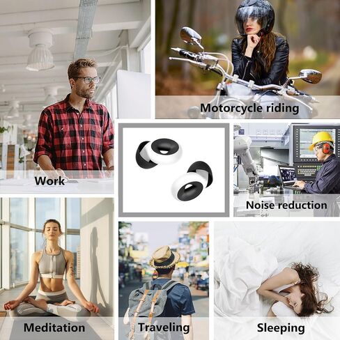 Earplugs for Sleeping Noise Cancelling, Reusable Noise-Reducing Earplugs, Perfect for Sleep, Focus, Noise Sensitivity & Travel, Soft Silicone Hearing Protection Ear Plugs, 26dB Noise Reduction in Saudi Arabia