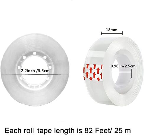 32 لفة شريط شفاف، شريط أساسي 0.98 بوصة، شريط لاصق شفاف للمكتب والمنزل والمدرسة، كل لفة 3/4 × 1000 بوصة in Kuwait