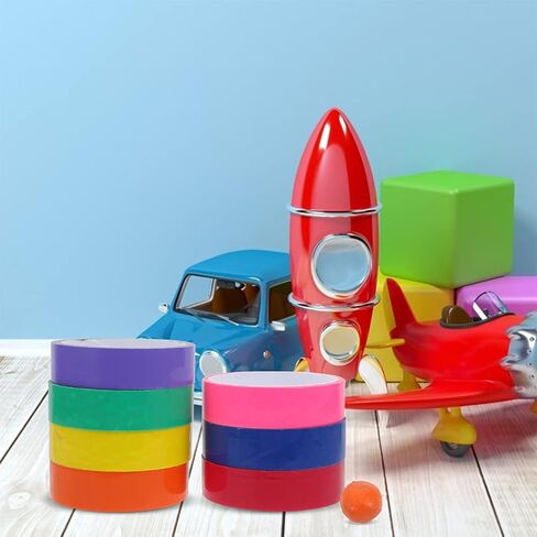 STOBOK 12 لفة من شريط الكرة اللزجة لتخفيف الضغط، شريط لاصق كروي ملون، مجموعة شريط ملون لزجة DIY لحفلات الأطفال البالغين in Kuwait