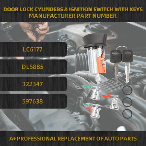 Dasbecan Door Lock Cylinder & Ignition Switch with Keys Compatible with Ford Explorer Sport Trac 2001-2004 F150 1997-2003 F250 F350 1998-2004 Replaces LC6177 DL5885 322347 597638 in Saudi Arabia