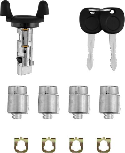Ignition Switch Lock Cylinder & Four Door Lock Cylinders with 2 Keys | Compatible with 2002-2007 Chevy Express, GMC Savana Van | Replace#: 704600, 706591 in Saudi Arabia