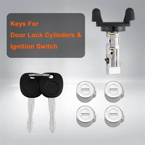 Ignition Switch Lock Cylinder & Four Door Lock Cylinders with 2 Keys | Compatible with 2002-2007 Chevy Express, GMC Savana Van | Replace#: 704600, 706591 in Saudi Arabia