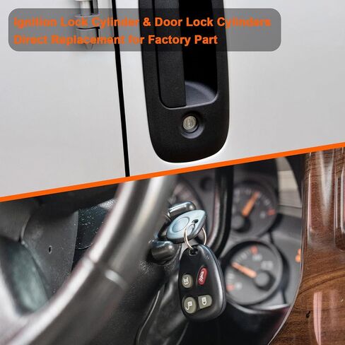 Ignition Switch Lock Cylinder & Four Door Lock Cylinders with 2 Keys | Compatible with 2002-2007 Chevy Express, GMC Savana Van | Replace#: 704600, 706591 in Saudi Arabia