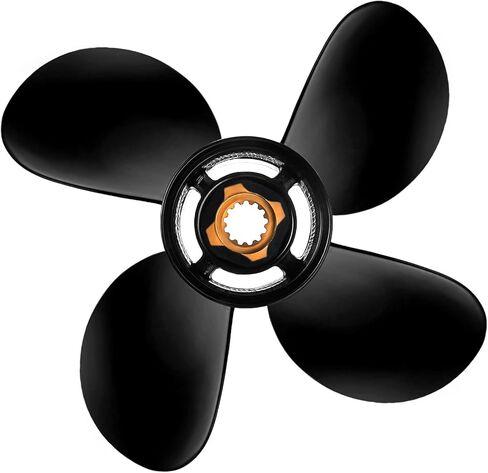 10.38 × 12 ترقية مروحة القارب المصنوعة من الألومنيوم OEM تناسب محركات ميركوري 25-70 حصان، 13 شريحة، 4 شفرات، RH- عزز سرعة القارب الخاص بك! in Kuwait