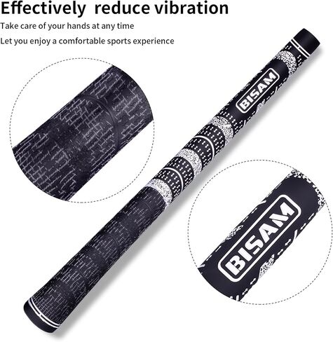 BISAM 3 Cotton Thread Tech, Multi Compound Golf Grips, Midsize, Set of 13 grips, Cross Corded Rubber Technology, Soft Rubber Golf Clubs Grips in Saudi Arabia