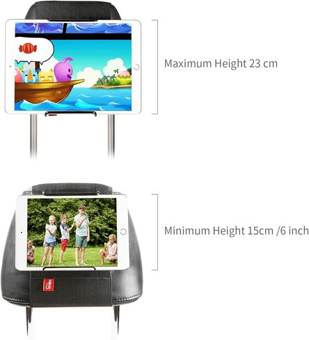 Universal Car Headrest Mount for 7-11" Tablets - Black in Kuwait