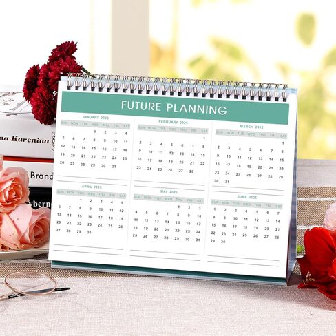 2024 Desk Calendar - Jan. 2024 - Dec. 2024, Desk Calendar 2024 Standing Flip, 9.8" x 8.3", 2024 Desktop Calendar with Thick Paper, Memo Pages + Twin-Wire Binding + Unruled Blocks - Green Pinstripe in Kuwait