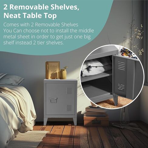 FurnitureR HouseinBox Kids Metal Lockers Gym Room Keeper School Living Room Office Organizer,Grey,15.9'' x 12'' x 22.6'' in Saudi Arabia