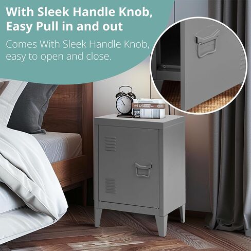 FurnitureR HouseinBox Kids Metal Lockers Gym Room Keeper School Living Room Office Organizer,Grey,15.9'' x 12'' x 22.6'' in Saudi Arabia