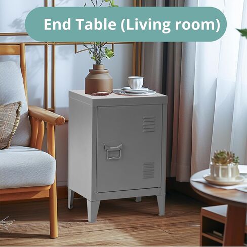 FurnitureR HouseinBox Kids Metal Lockers Gym Room Keeper School Living Room Office Organizer,Grey,15.9'' x 12'' x 22.6'' in Saudi Arabia