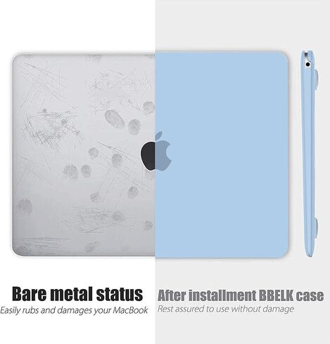 B BELK متوافق مع حافظة MacBook Air 13 بوصة 2022 2021 2020 2019 2018 الإصدار A2337 M1 A2179 A1932 Touch ID، حافظة بلاستيكية صلبة غير لامعة + غطاء لوحة مفاتيح + واقي شاشة شبكية العين، أخضر منتصف الليل in Kuwait